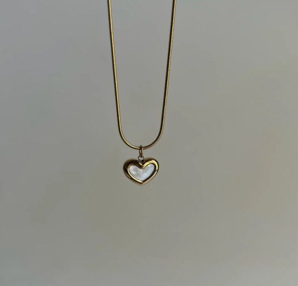 White Heart Necklace