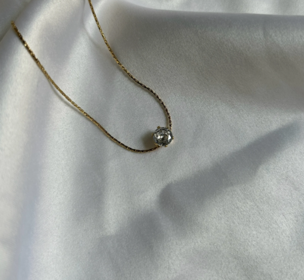 Diamond Round Stud Necklace