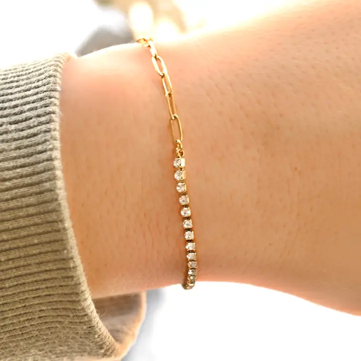 Paperclip Diamante Bracelet