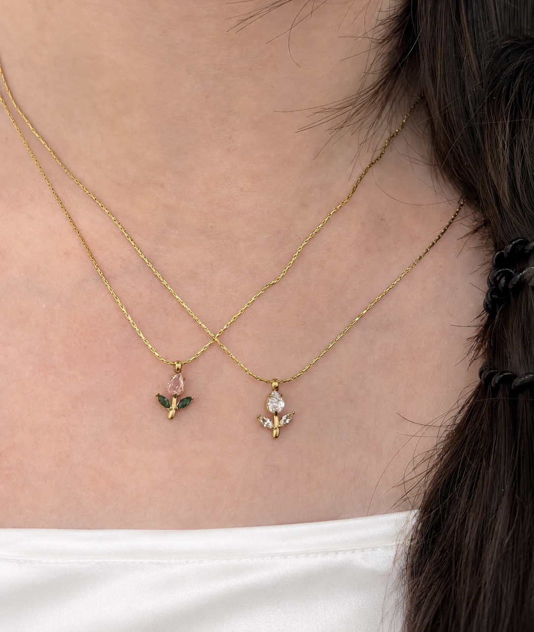 Pink Tulip Necklace