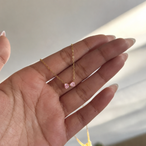 Pink mini bow necklace