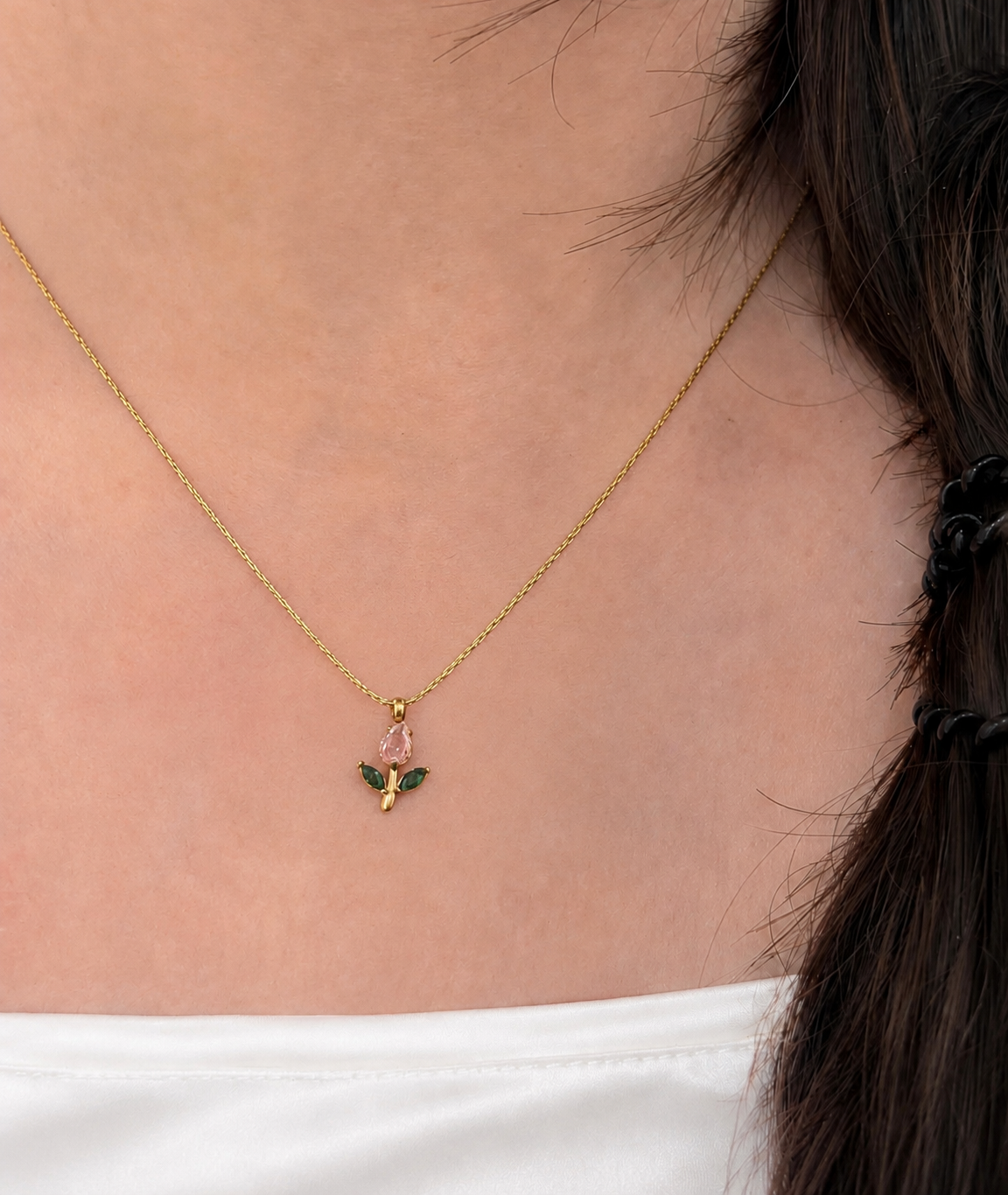 Pink Tulip Necklace