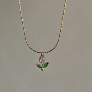 Pink Tulip Necklace