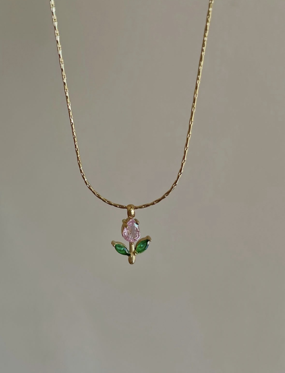 Pink Tulip Necklace