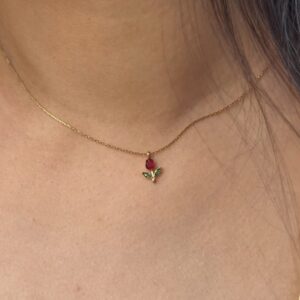 Minimal Tulip Necklace (Red)