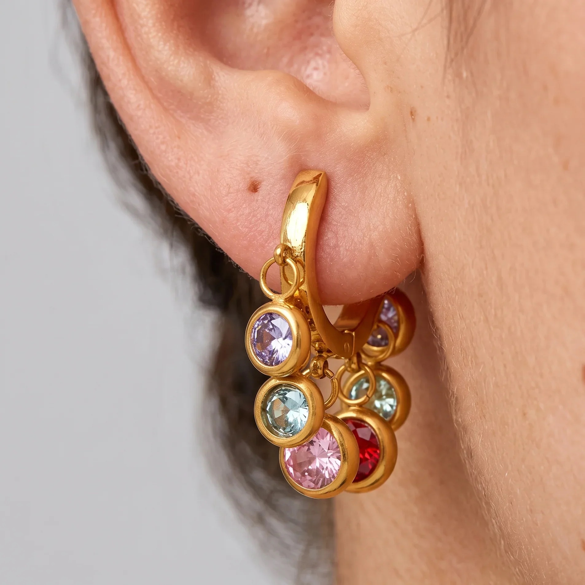 Nia Multi-Color Hoops