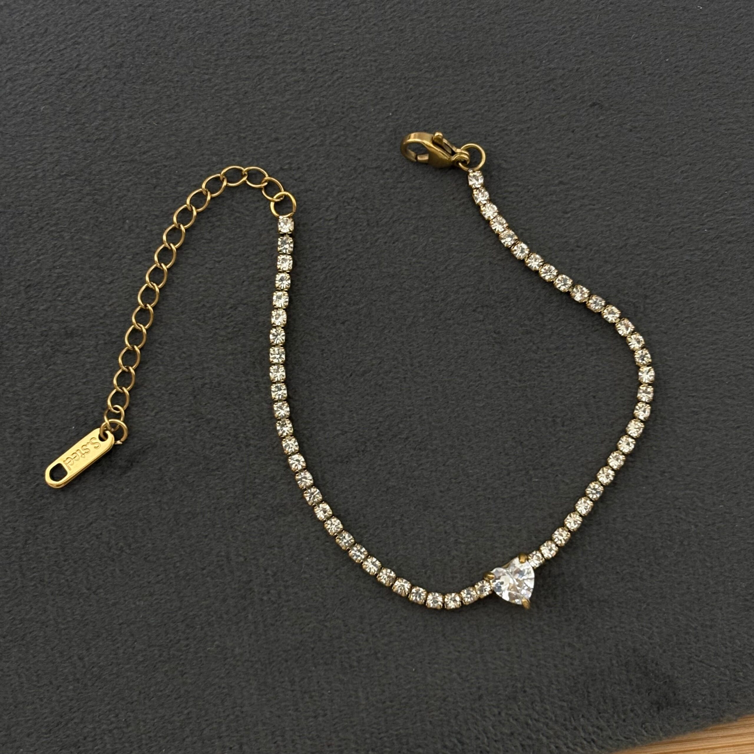Heart Tennis Bracelet