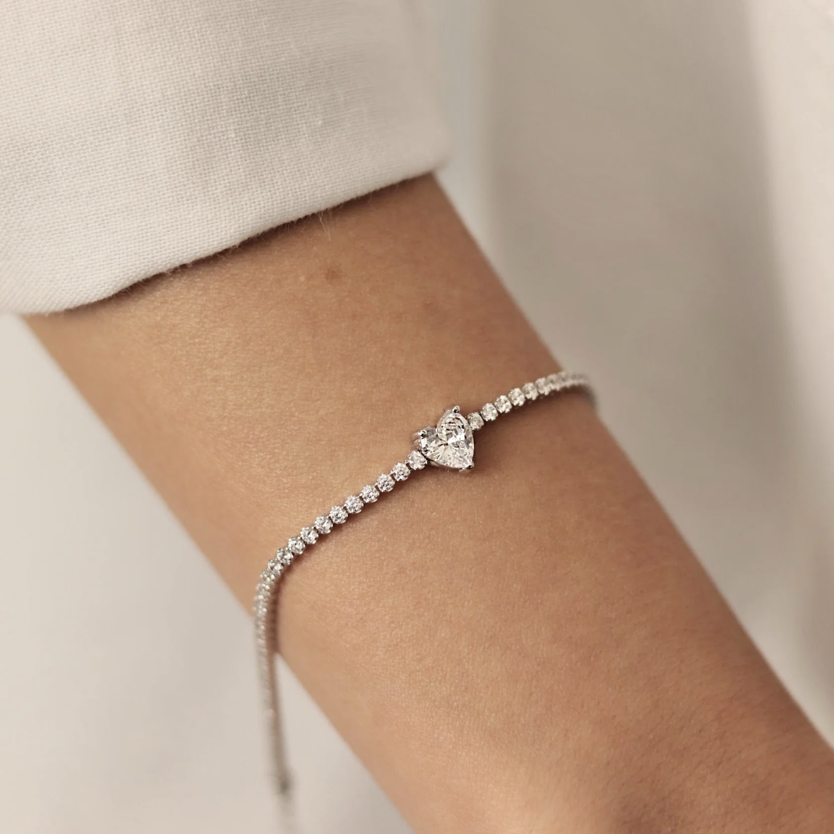 Heart Tennis Bracelet