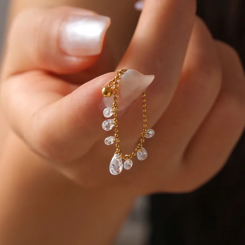 Crystal Drop charm Ring